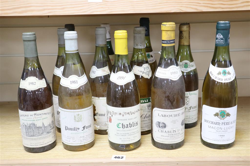 Twelve bottles of mixed white wines,